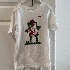 Nike White Tee with Christmas present Graphic